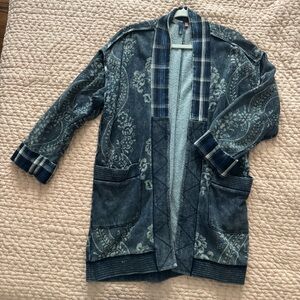 Anthropologie Denim Open Cardigan Jacket